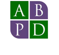 A green and purple logo for the american board of pediatric dentistry.
